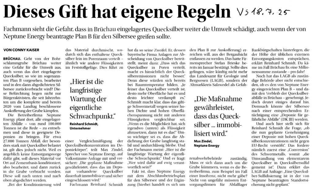 Quelle: Volksstimme 18.07.2025